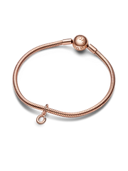 FINAL SALE - Letter O Script Alphabet Dangle Charm - 14k rose gold plating