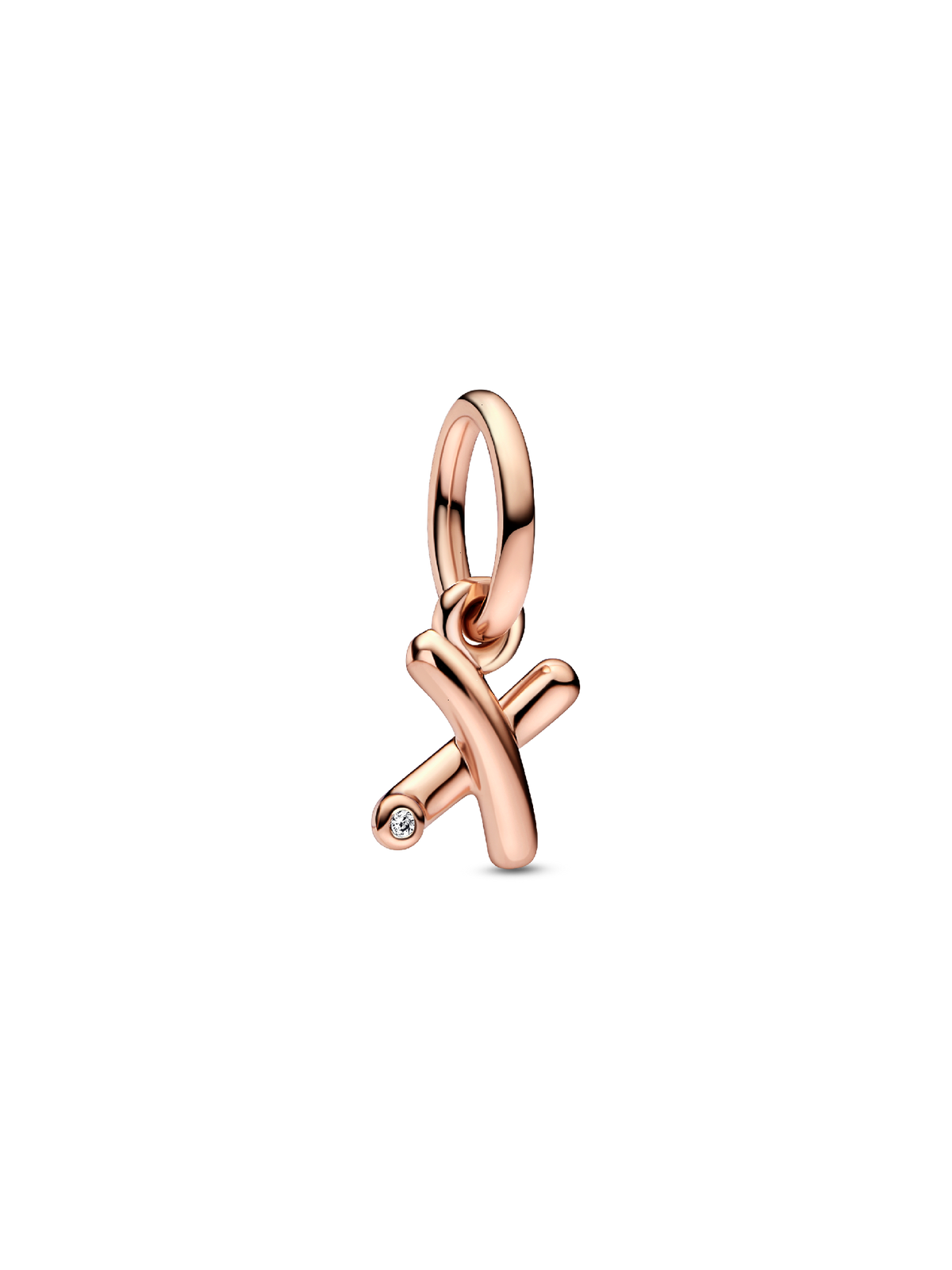 FINAL SALE - Letter X Script Alphabet Dangle Charm - 14k rose gold plating