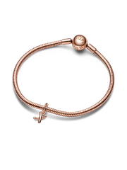 FINAL SALE - Letter X Script Alphabet Dangle Charm - 14k rose gold plating