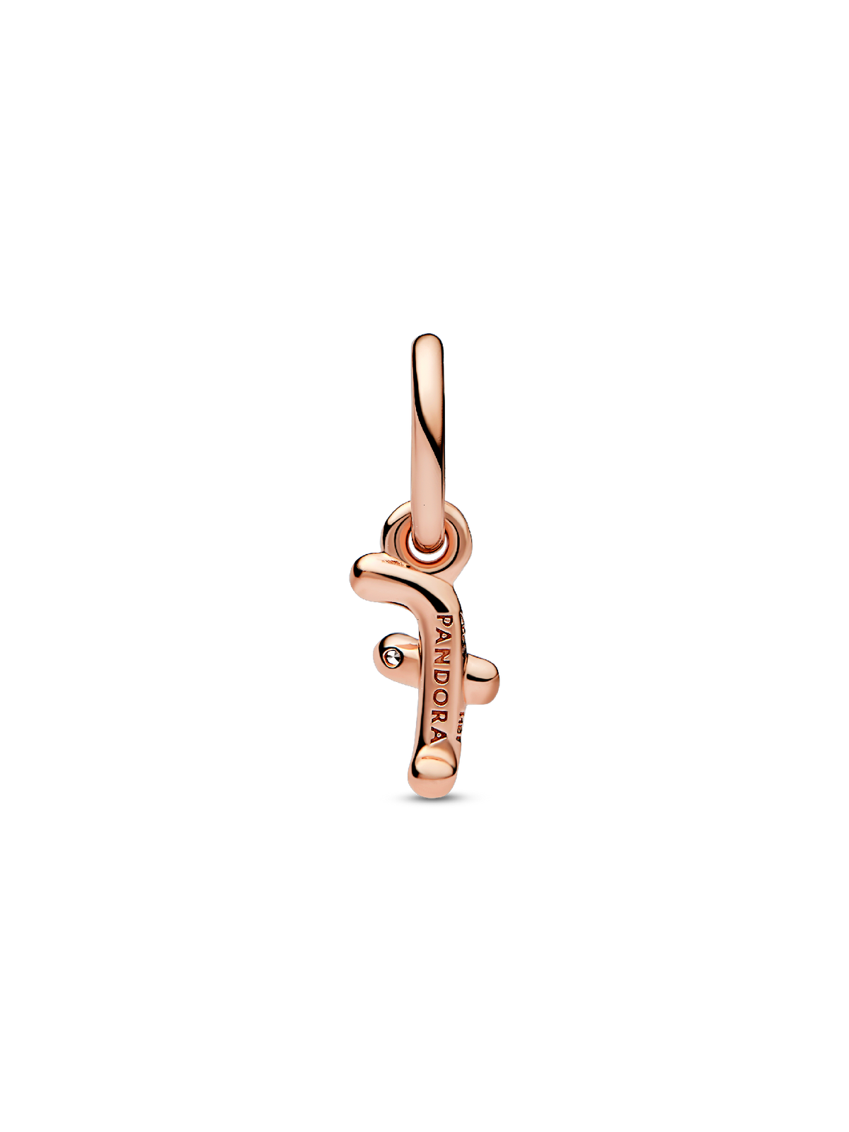 FINAL SALE - Letter F Script Alphabet Dangle Charm - 14k rose gold plating