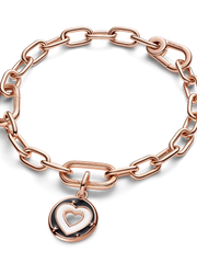 FINAL SALE - Pandora ME Hearts Medallion Charm - 14k rose gold plating
