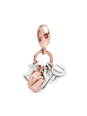 FINAL SALE - I Love You Letters Dangle Charm - Sterling silver, 14k rose gold plating