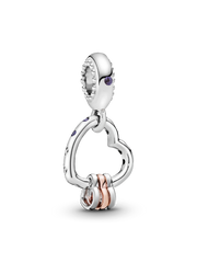 Heart Full of Hearts Dangle Charm - Sterling silver, 14k rose gold plating