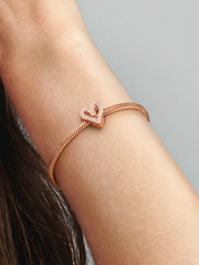 FINAL SALE - Sparkling Freehand Heart Charm - 14k rose gold plating