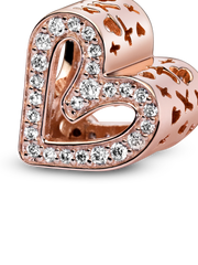 FINAL SALE - Sparkling Freehand Heart Charm - 14k rose gold plating