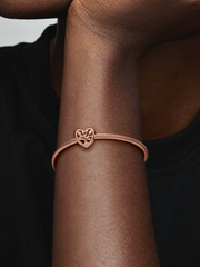 FINAL SALE - Openwork Family Tree Heart Charm - 14k rose gold plating