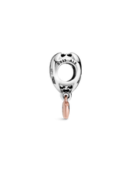 FINAL SALE - Love You Mom Heart Charm - Sterling silver, 14k rose gold plating