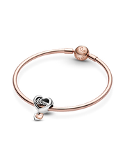 Thank You Mum Heart Charm - Sterling silver, 14k rose gold plating