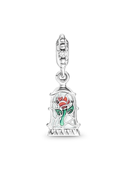 Disney Beauty and the Beast Enchanted Rose Dangle Charm - Sterling silver