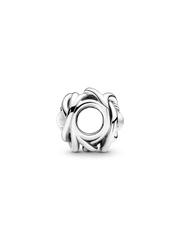 April Clear Eternity Circle Charm - Sterling silver