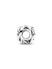 June White Mother of Pearl Eternity Circle Charm - Sterling silver