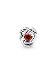 July True Red Eternity Circle Charm - Sterling silver