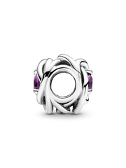 February Purple Eternity Circle Charm - Sterling silver