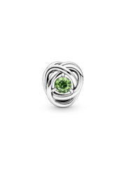 August Spring Green Eternity Circle Charm - Sterling silver