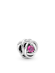 October Pink Eternity Circle Charm - Sterling silver