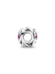 October Pink Eternity Circle Charm - Sterling silver