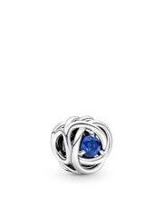 September Blue Eternity Circle Charm - Sterling silver