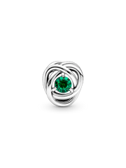 May Green Eternity Circle Charm - Sterling silver