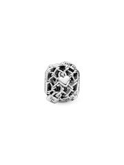 Openwork Chain Link Padlock Charm - Sterling silver