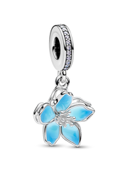 Blue Blossom Dangle Charm - Sterling silver