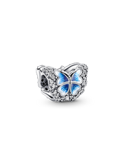 Blue Butterfly Sparkling Charm - Sterling silver