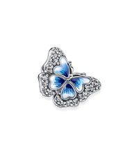 Blue Butterfly Sparkling Charm - Sterling silver