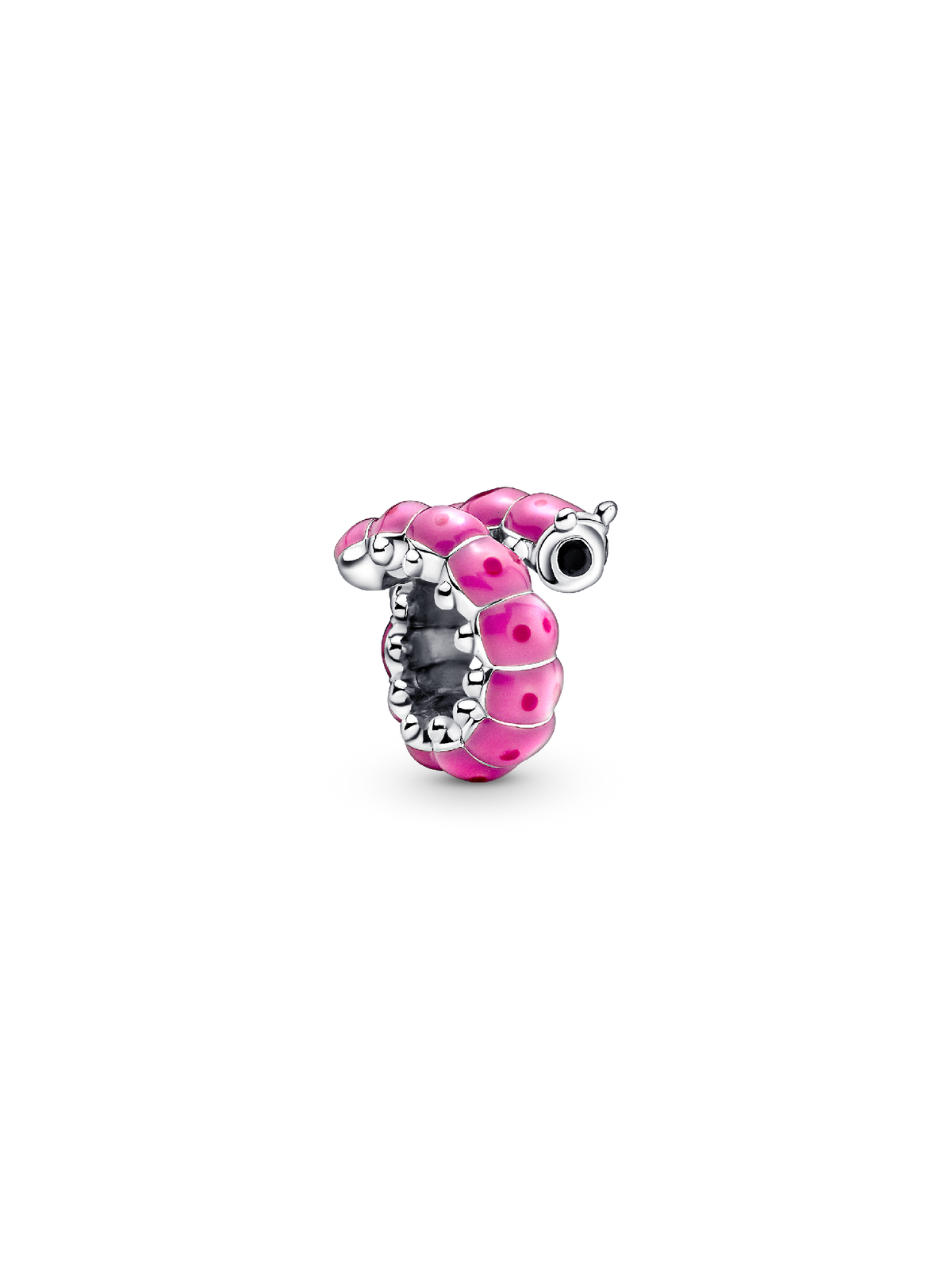 Cute Curled Caterpillar Charm - Sterling silver