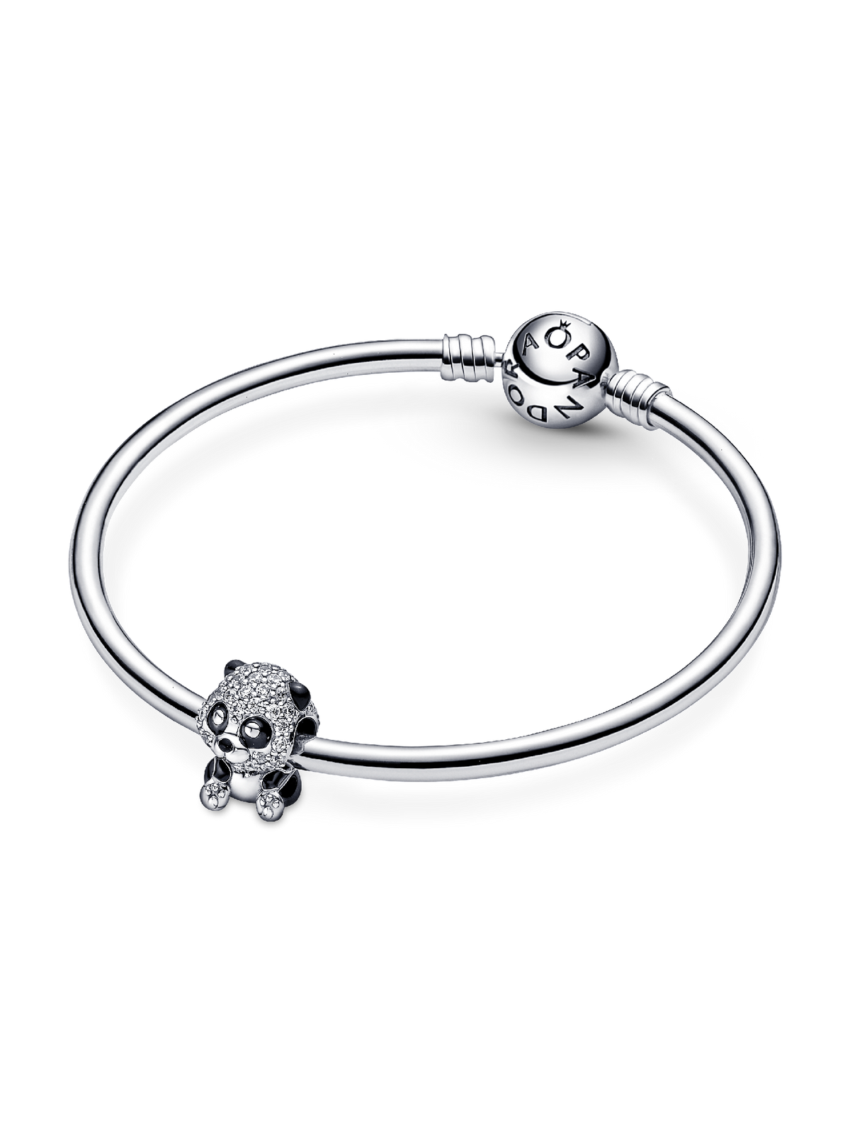 Sparkling Cute Panda Charm - Sterling silver
