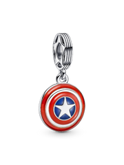 Marvel The Avengers Captain America Shield Dangle Charm - Sterling silver