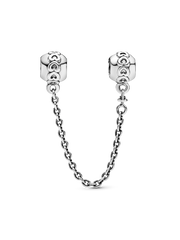 Band of Hearts Safety Chain Charm - Sterling silver