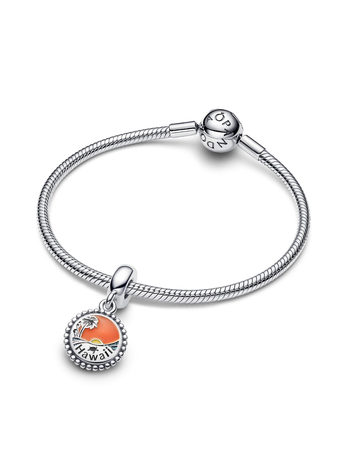 Tropical Hawaii Dangle Charm - Sterling silver