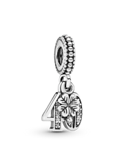 40th Celebration Dangle Charm - Sterling silver