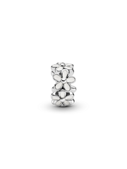 White Daisy Flower Spacer Charm - Sterling silver