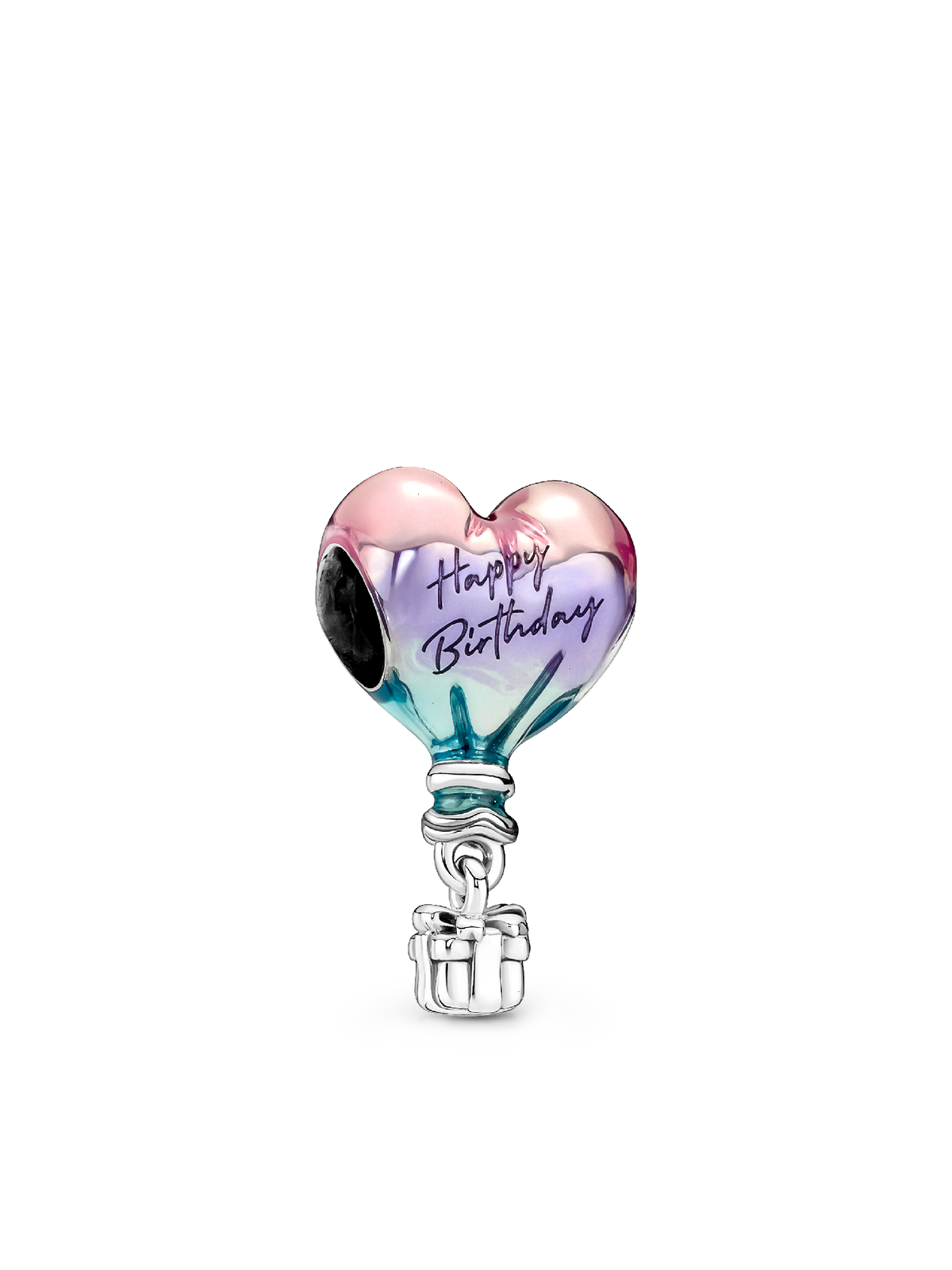 Happy Birthday Hot Air Balloon Charm - Sterling silver