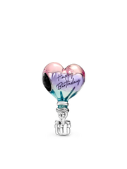 Happy Birthday Hot Air Balloon Charm - Sterling silver