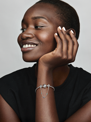 Triple Blue Stone Safety Chain - Sterling silver