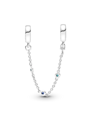 Triple Blue Stone Safety Chain - Sterling silver