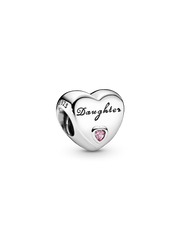Daughter Heart Charm - Sterling silver