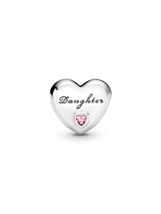 Daughter Heart Charm - Sterling silver