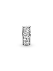 Clear Pavé Clip Charm - Sterling silver