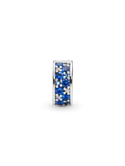 Blue Pavé Clip Charm - Sterling silver