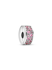 Pink Pavé Clip Charm - Sterling silver