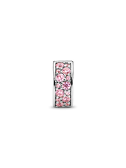 Pink Pavé Clip Charm - Sterling silver