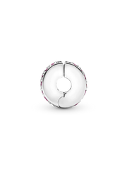 Pink Pavé Clip Charm - Sterling silver