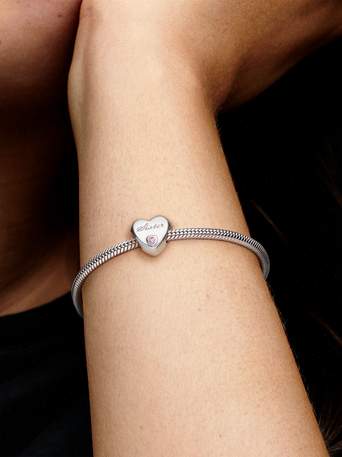Sister Heart Charm - Sterling silver