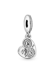 FINAL SALE - Forever Friends Heart Dangle Charm - Sterling silver