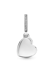 FINAL SALE - Forever Friends Heart Dangle Charm - Sterling silver