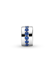Blue Sparkle Clip Charm - Sterling silver