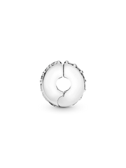 Clear Sparkling Row Clip Charm - Sterling silver