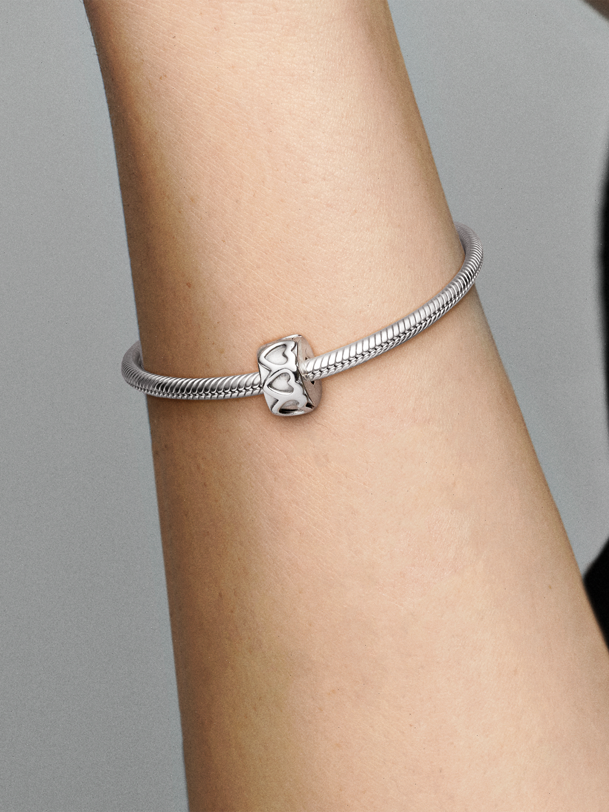 Band of Hearts Clip Charm - Sterling silver